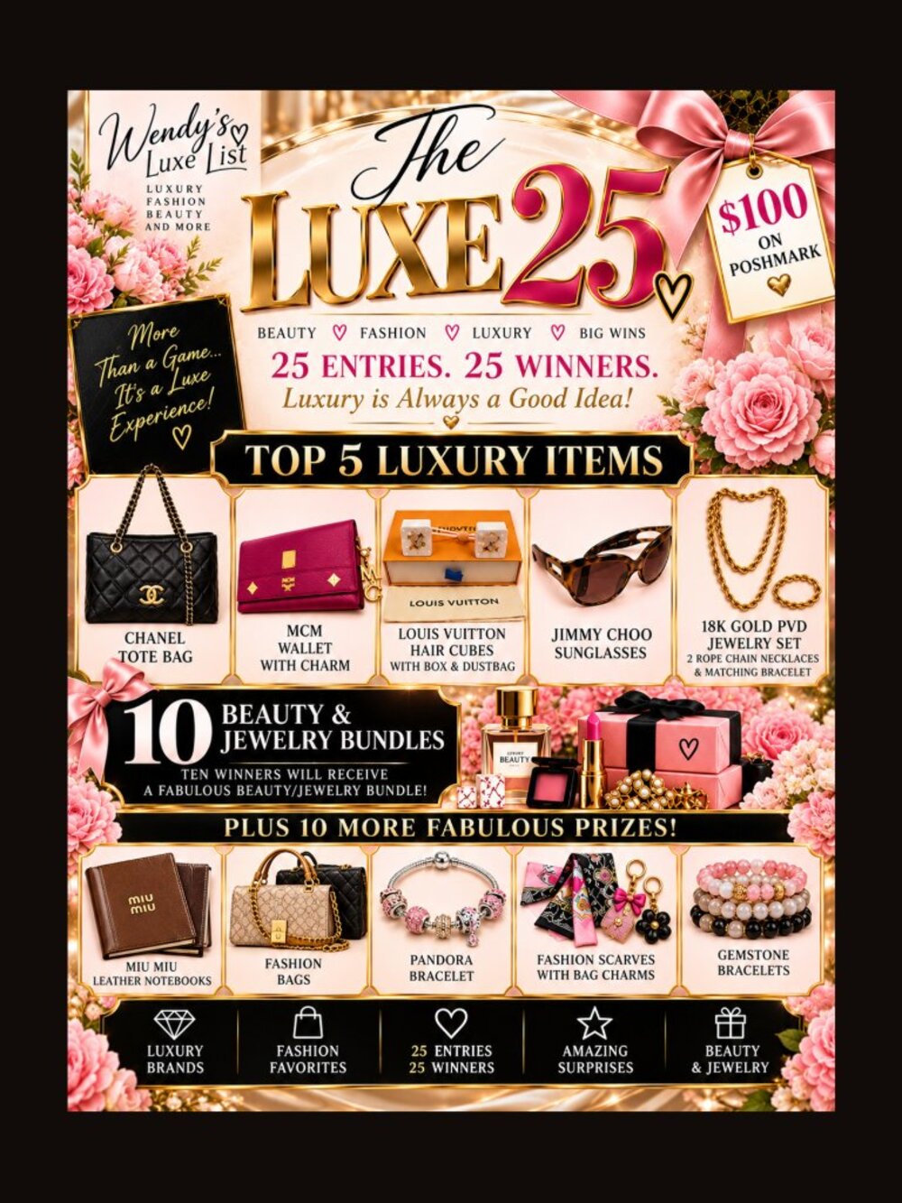 The Luxe 25 Game! EVERYONE is a winner! Top Prize: CHANEL!